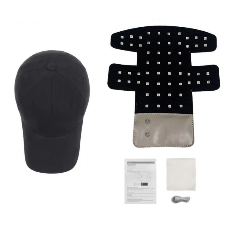 Hair Growth Cap Anti Hair Loss and Growth 56 LEDs Helmet Hat Hair Regrowth Light Therapy Device Relax Head Treatment Hat Machine