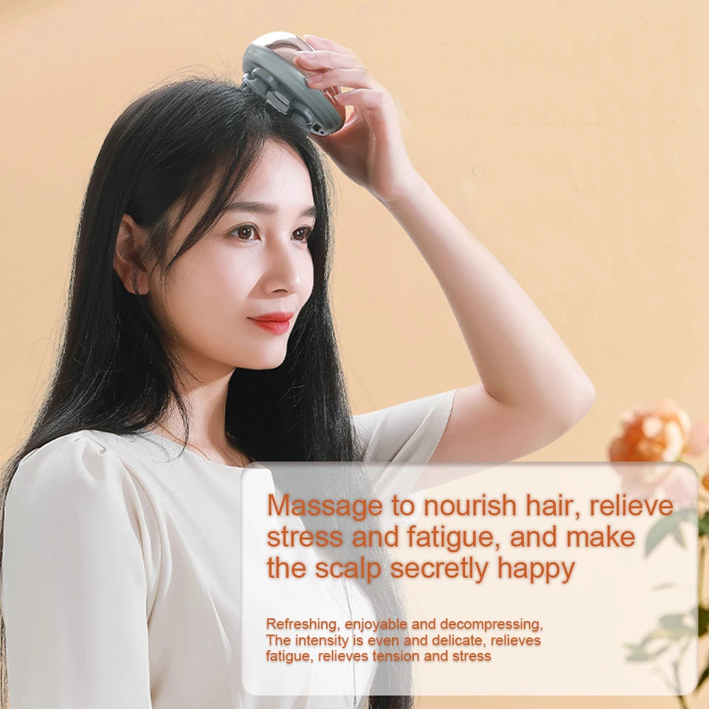 Head Massager Electric Scalp Vibration Kneading Device Muscles Massage Stimulate Blood Circulation and Banish Weariness Relax