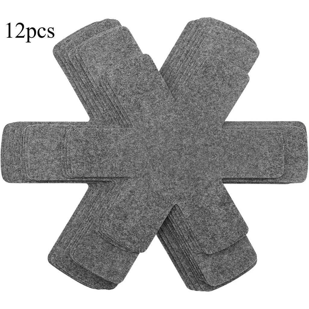 Pot and Pan Protectors, Set of 12 and 3 Different Size, Pot Dividers Pads/Stacking Pan Protectors/Pan Separators Pads