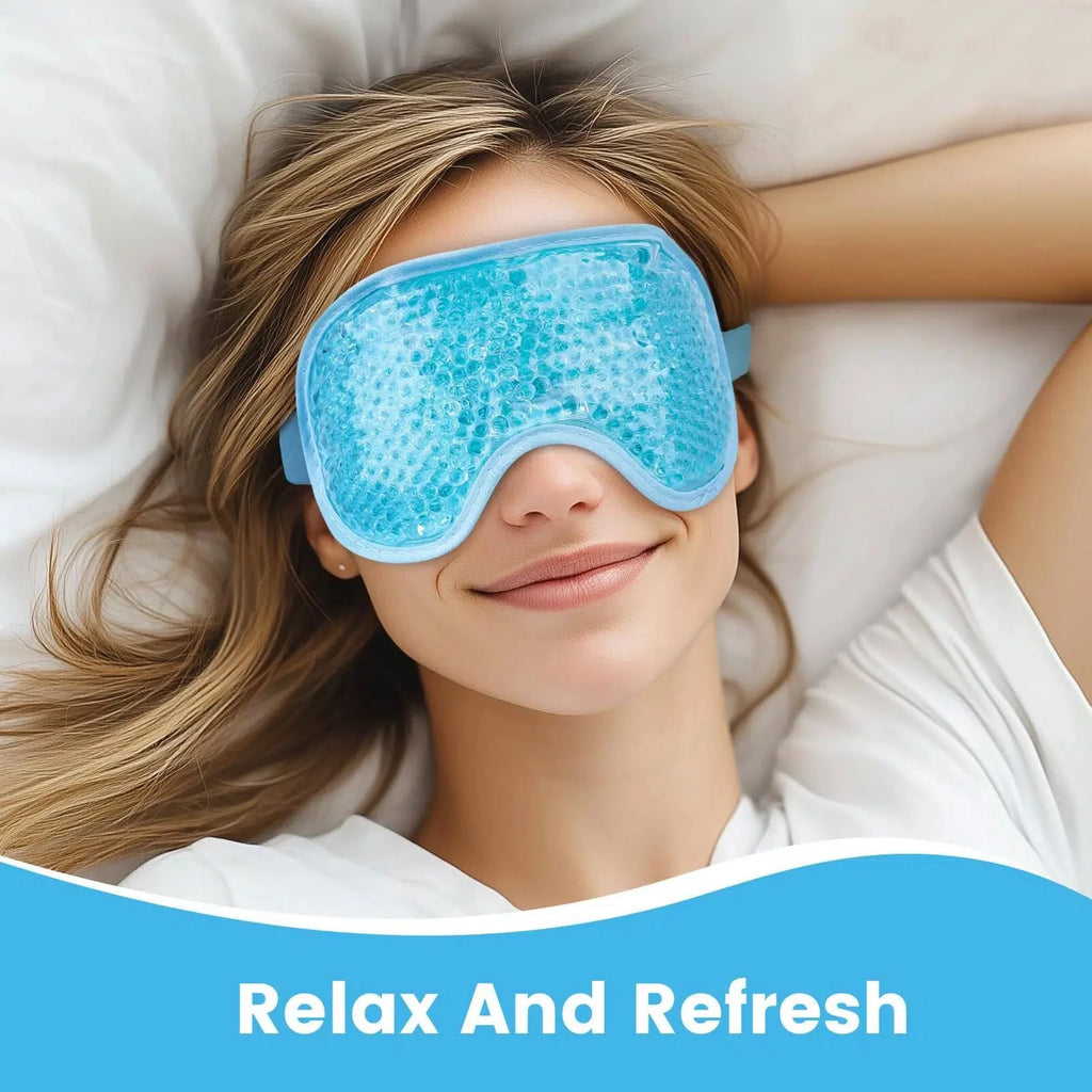 Cooling Eye Mask  with Gel Bead for Puffy Eyes Reusable Cold Compress Ice Pack for After Eyelid Surgery Tension Stress Relief