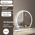 LED Half-Circular Lighted Makeup Mirror with Rotatable Touch Control, Smart Desktop Vanity Light