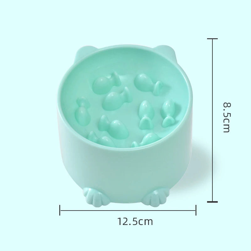 Slow Feeder Dog Cat Bowl, Anti-Choking & Neck Support Design - Puzzle Food Dish for Fast Eaters, Pet Supplies to Prevent Bloat