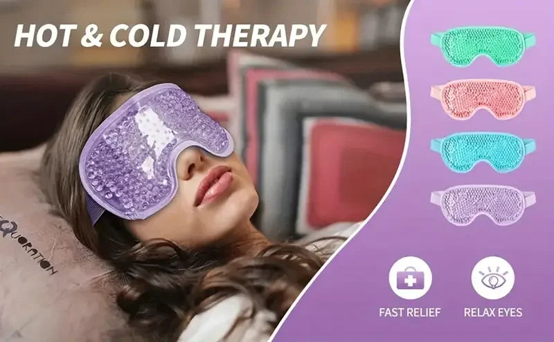 Cooling Eye Mask with Gel Bead Reusable Cold Compress Ice Pack Sleeping Eye Cooling Pads for After Eyelid Surgery Skin Care Tool