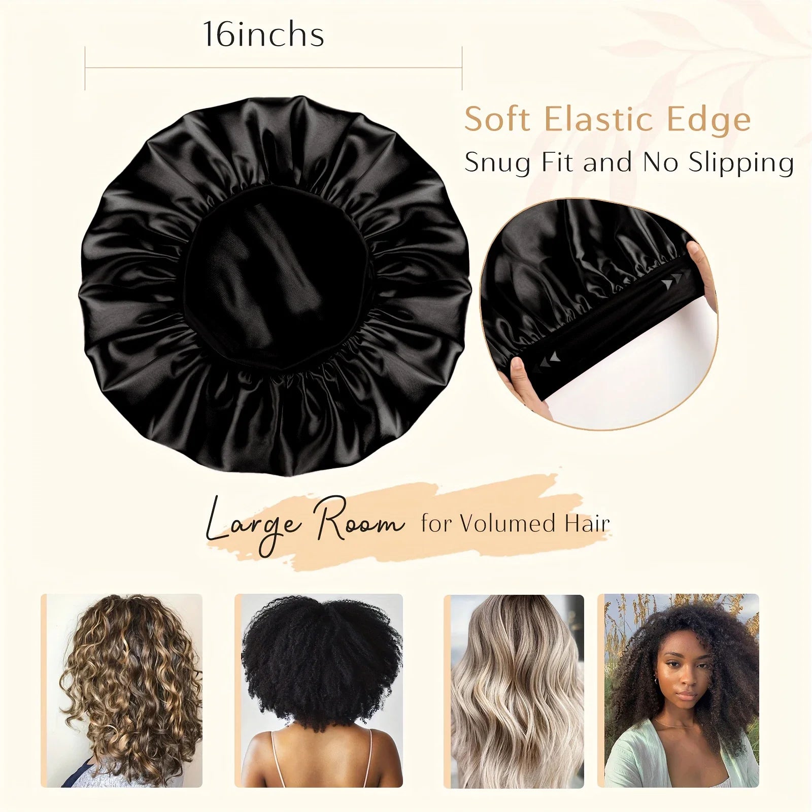 5/6/7pcs Set No Heat Hair Curler Salon Satin Sleeping Sleeping Cap Hat Soft Cooling Eye Mask and Hairpin for Household Travel