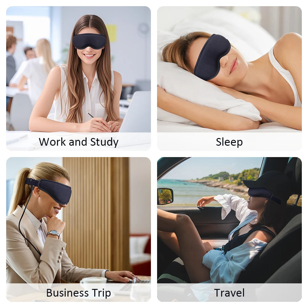 Cordless Heated Eye Mask - 3 Levels Hot Compress, Intelligent Timing Electric Mask for Dry Eyes Relief & Sleeping