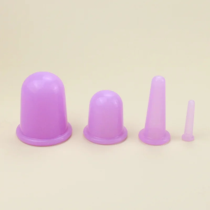 Silicone Vacuum Cupping Massage Jars Anti Cellulite Massage Facial Suction Cups Face Neck Lift Skin Scraping Guasha Anti Wrinkle