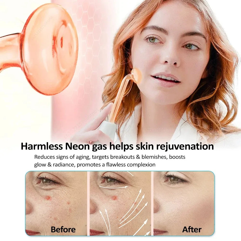 Portable High-Frequency and Microcurrent Electrotherapy Device, Acne Removal and Beauty Comb