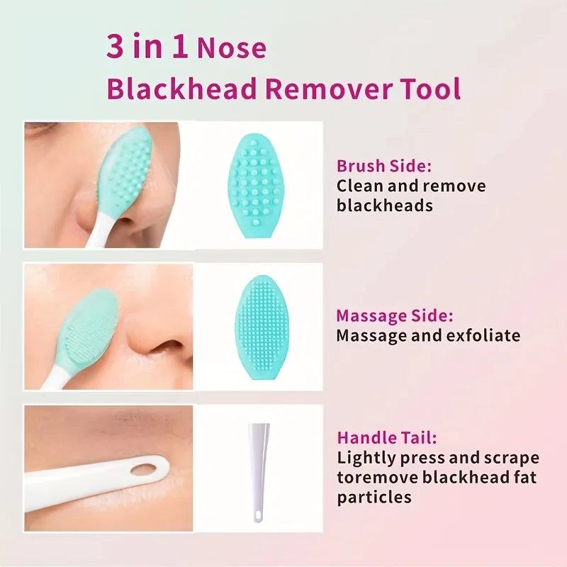 2PC Blackhead Cleanser Brush Face Cleanser Stick Face Cleanser Multi-purpose Blackhead Shovel Kit Tool