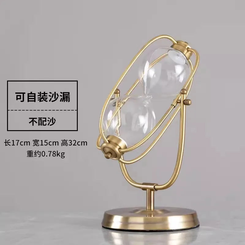 Metal Hourglass Bottle Self-contained Sand Empty Bottle Retro Bedroom Study Desk Office Decoration Creative Hourglass Clock
