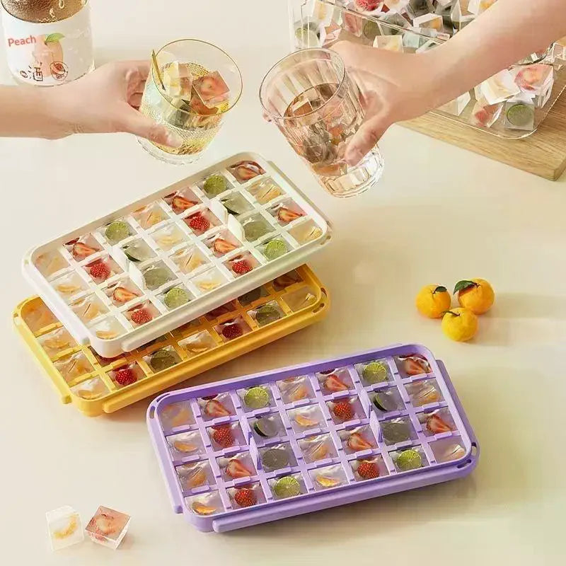 84-Cube Ice Cube Tray with Lid | Large Capacity Ice Maker Mold | Food-Safe Materials for , Cocktails