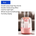 Humidifier with dual spray, large fog output, ambient light, for home, bedroom, dormitory, constant humidity, USB connection