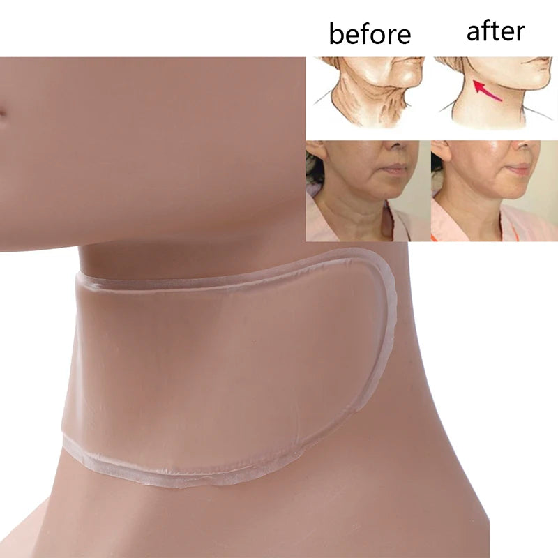 【Ja】Silicone Neck Lift Tape, Reusable Anti-Wrinkle & Anti-Aging Care, Transparent Invisible Skin Tightening Patch