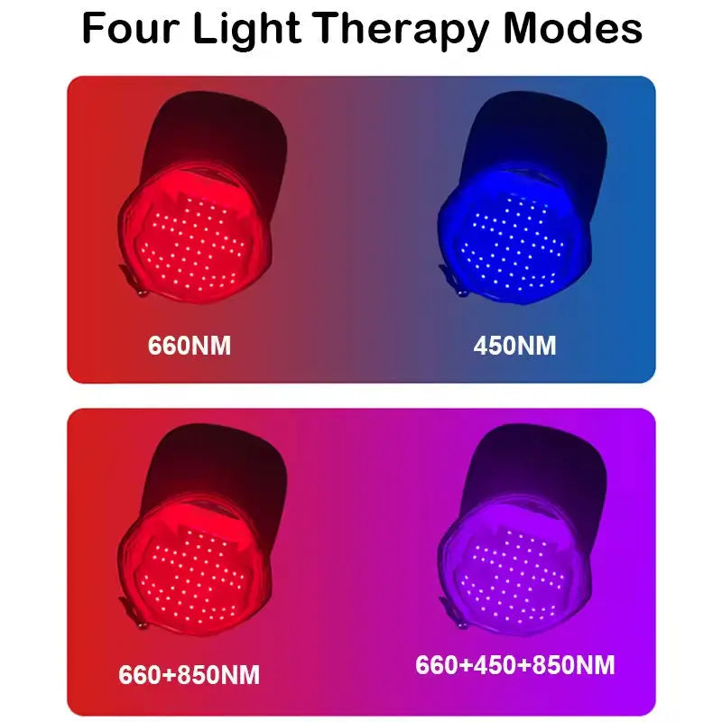 Hair Growth Cap Anti Hair Loss and Growth 56 LEDs Helmet Hat Hair Regrowth Light Therapy Device Relax Head Treatment Hat Machine