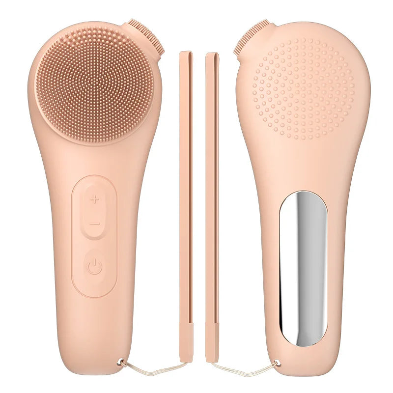 Sonic Waterproof Facial 45℃ Cleansing Brush Rechargeable Scrubber Exfoliating Vibrating Deep Clean Face Cleaner Skin Care