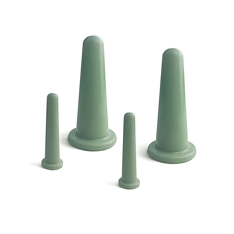 2/4PCS Silicone Vacuum Cupping Massage Jars Massage Facial Suction Cups Face Neck Lift Skin Scraping Guasha Anti Wrinkle