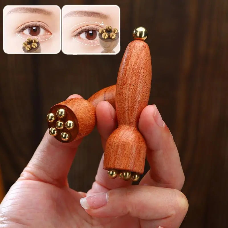 Eye Roller Massager Wooden Eye Cream Applicator Gua Sha Massage Tool Facial Massager for Skincare Application Relaxation