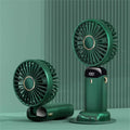 Portable Handheld Personal Rechargeable Fan LED Digital Display 90°Adjustable Rechargeable Fan , 5 Speed Wind Mini Aromatherapy