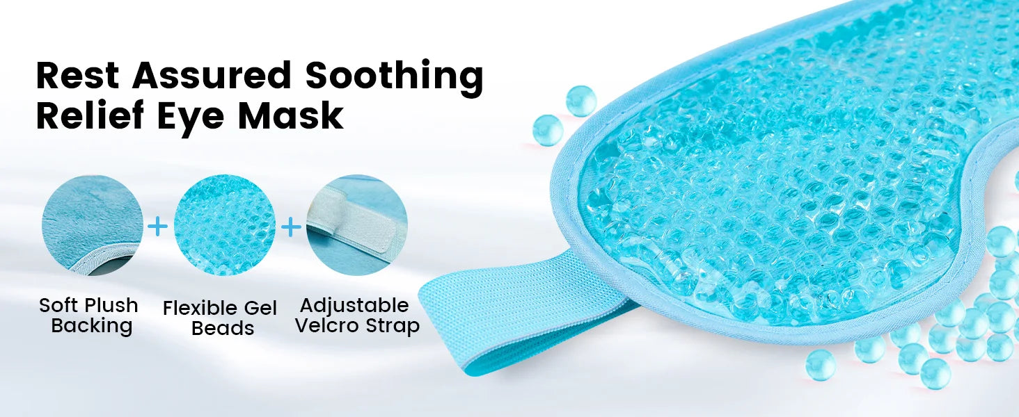 Cooling Eye Mask  with Gel Bead for Puffy Eyes Reusable Cold Compress Ice Pack for After Eyelid Surgery Tension Stress Relief
