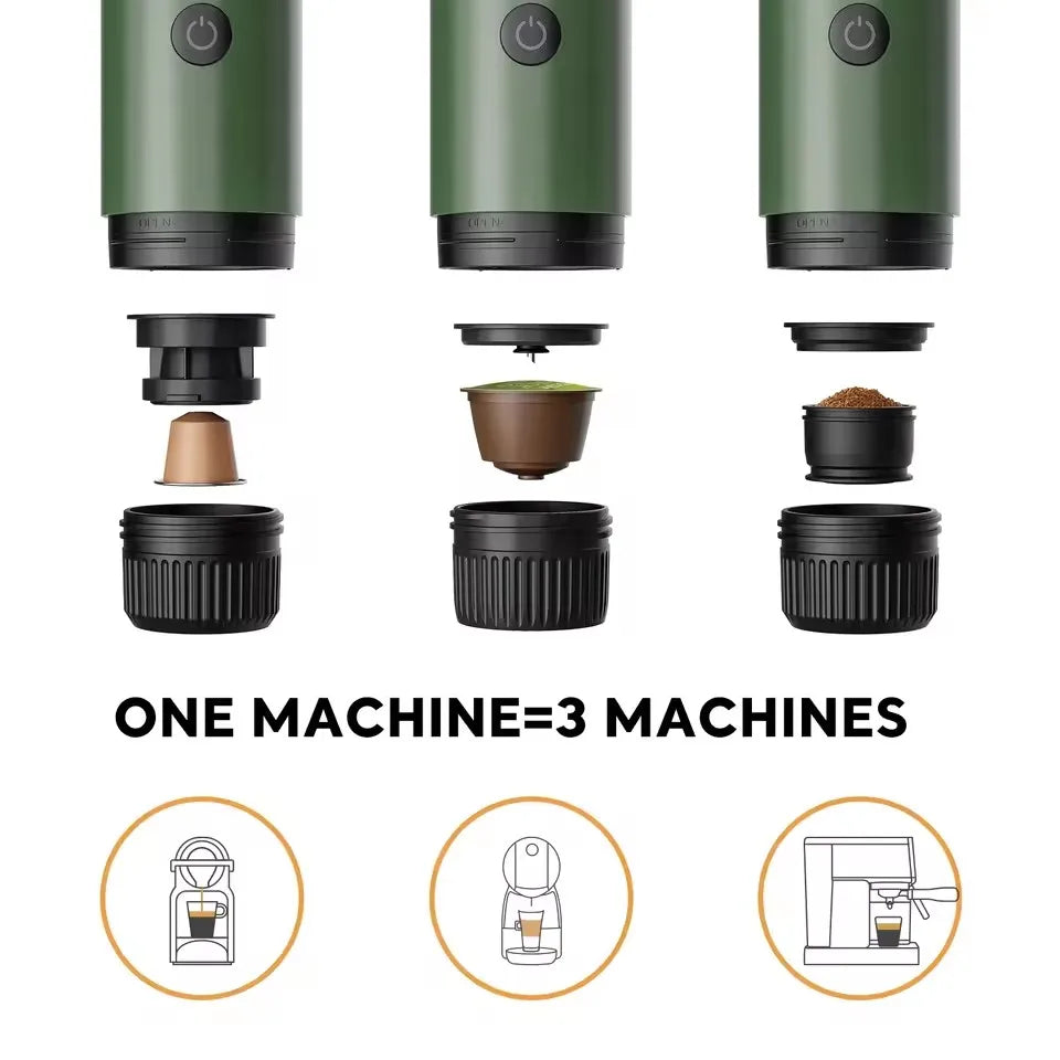 2026 Portable Espresso Machine 3-in-1 Travel Coffee Maker for Camping Hiking Office Self-Heating with USB-C