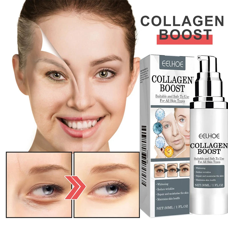 Collagen Booster Face Cream Moisturizing Firming Fade Fine Lines Face Brightening Collagen Booster Hyaluronic Acid Skin care