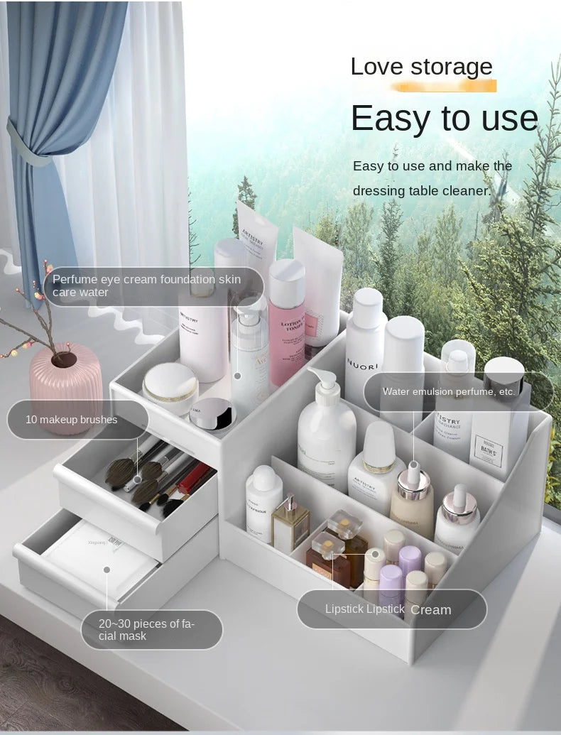 Drawer-type Cosmetics Storage Box Save space Skin Care Products Desktop Dormitory Desk Dressing Table Desktop Stationery Box