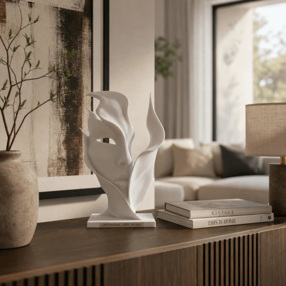 Decorative Artistic Sense Half Face Sculpture Statue 3D Printed Home Decoration Figurine Facial Ornaments Home