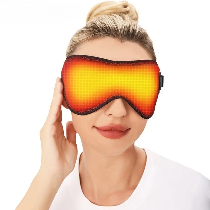Portable Electric Heated Eye Mask Eye Massager Dark Circle Relief Sleep Improvement Mental Relaxation Stress Fatigue Reduction