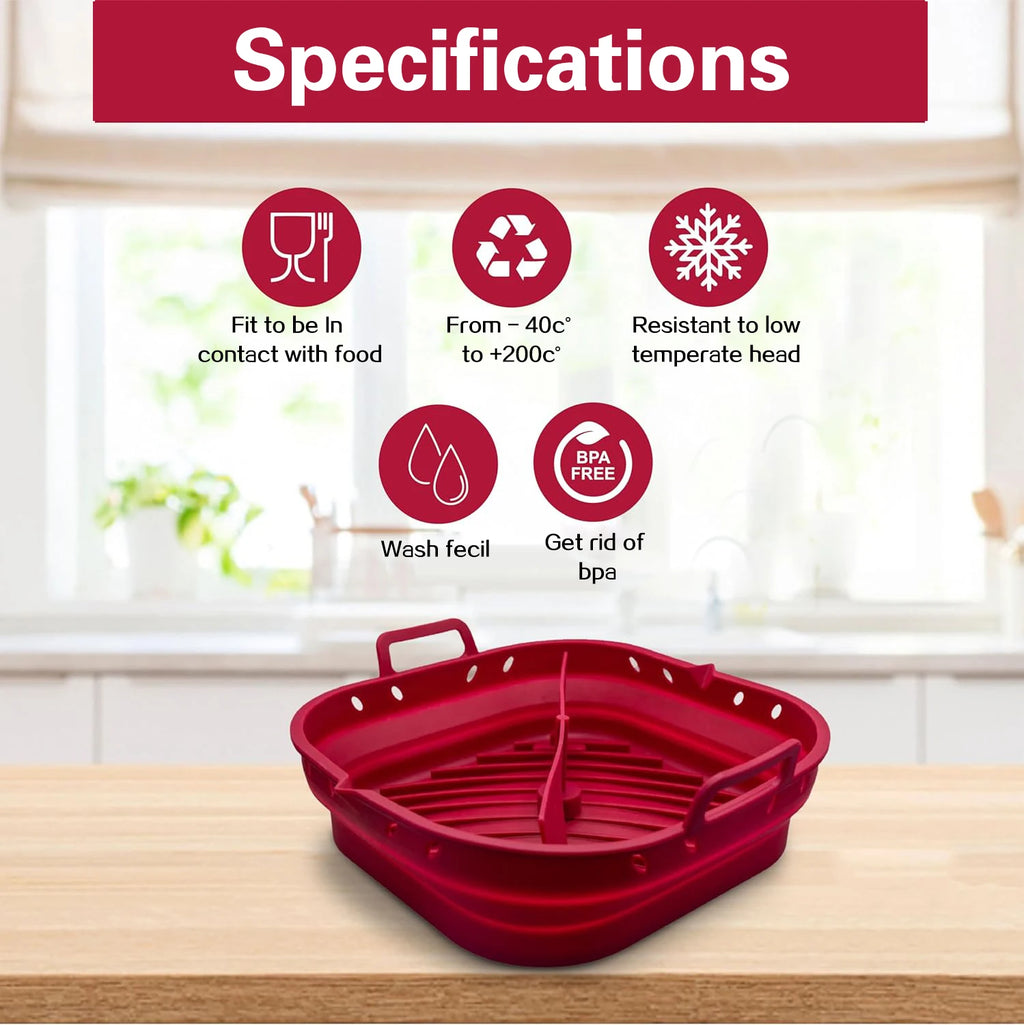 Air Fryer Accessories Set Kit Inculding 20-23cm Silicone Basket and Airfryers Utensils for for Cosori 5.5L - Cecotec 6L 6.5L