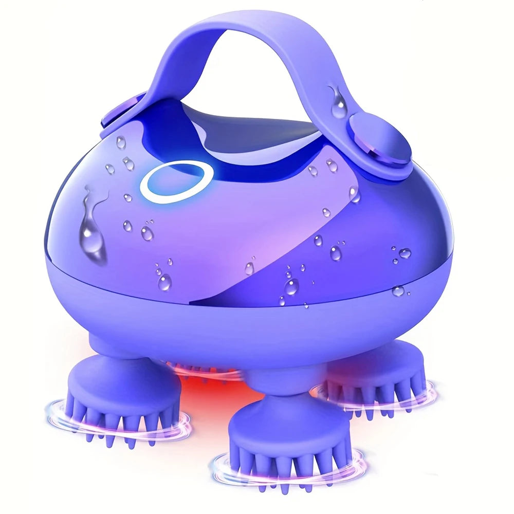 Portable Electric Scalp Massager, Rechargeable Head Massager for Stress Relief, Handheld Compact Design