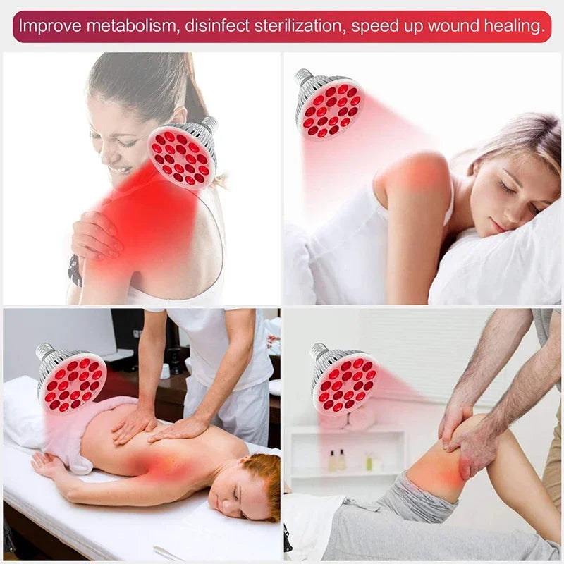 Red Light Therapy Bulb With Lamp Clip LED 660nm Red and 850nm Near Infrared Combo Therapy Device for Skin Care Pain Relief