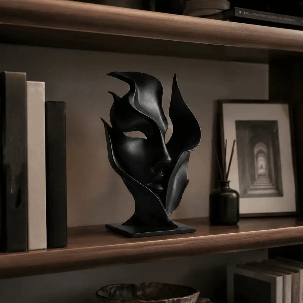 Decorative Artistic Sense Half Face Sculpture Statue 3D Printed Home Decoration Figurine Facial Ornaments Home