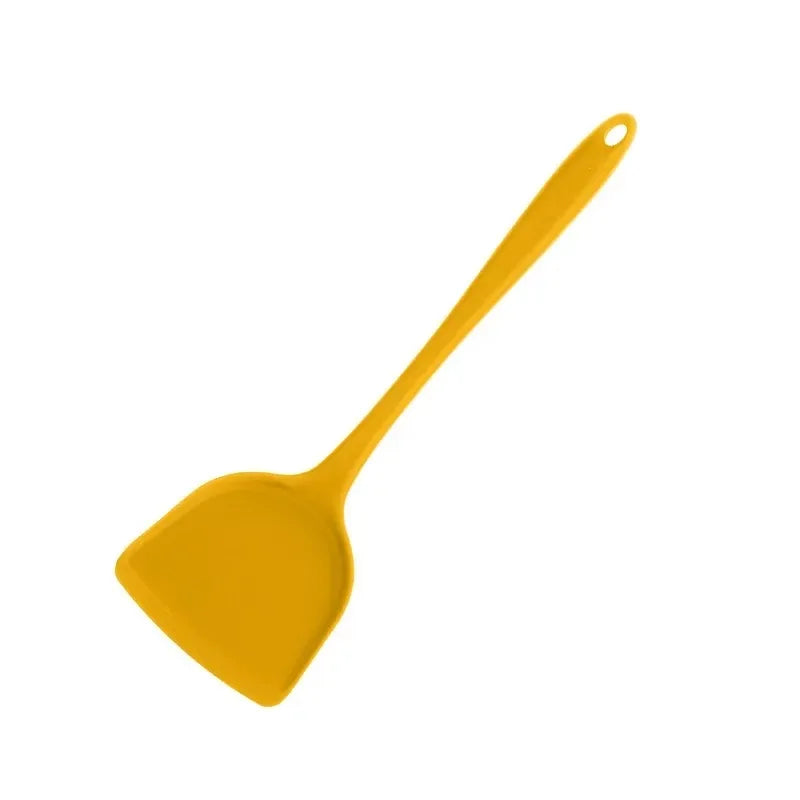 Silicone Kitchen Utensils Set For Cooking Baking Yellow Non Stick Spatula Set Heat Resistant Kitchen Utensils Cooking Tool