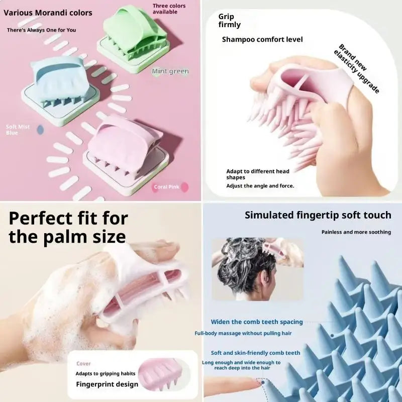 Shampoo Brush Head Scalp Massage Comb With Handle Hair Washing Comb Body Massage Brush Bath Shower Brush Salon Hairdressing Tool
