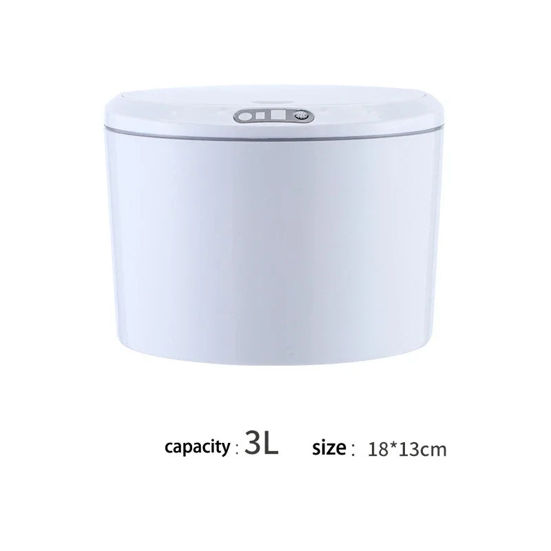 3/5L Smart Trash Can Car Garbage Automatic Sensor Lid Electric With Cover Wastebasket Home Kitchen Living Room Organizer Storage