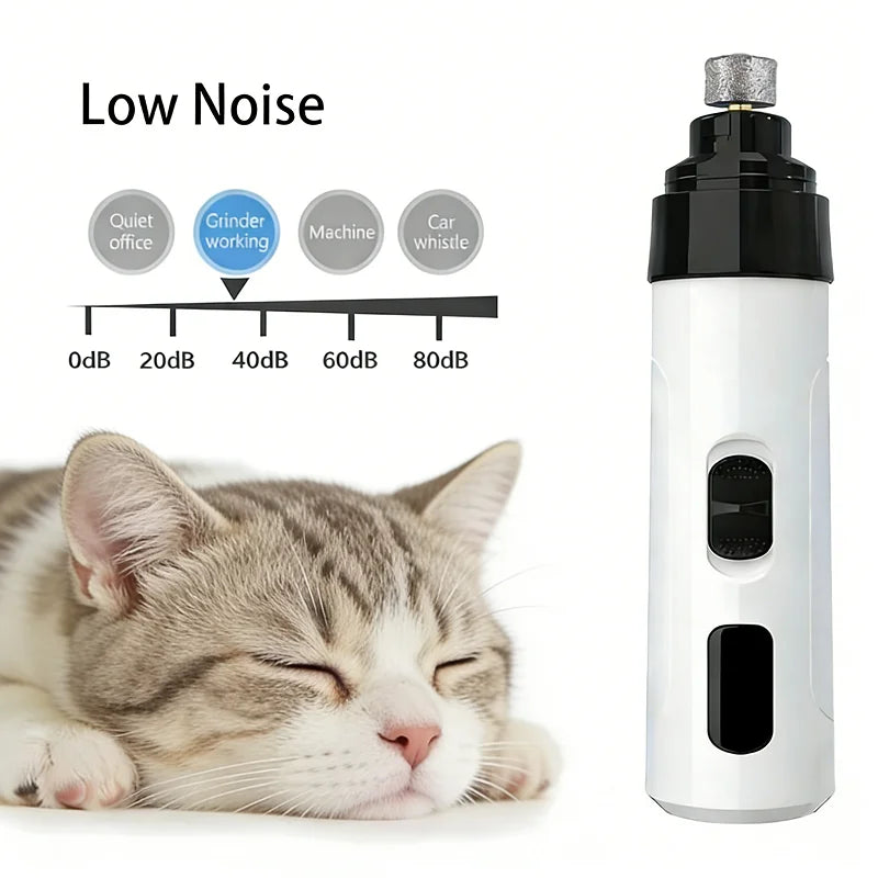 An Exquisite Pet Nail Grinder, Electric Nail Grinder for Cats and Dogs, USB Charging, Two-Speed Adjustment, Lightweight and Portable, Suitable for Cats and Small to Medium-Sized Dogs