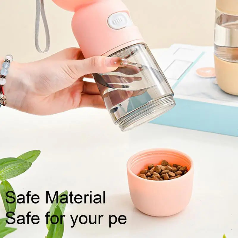 Dog Travel Water Bottle Leak Proof Travel Bowl Drinking Feeder With Food Container Outdoor Accessories For Walking