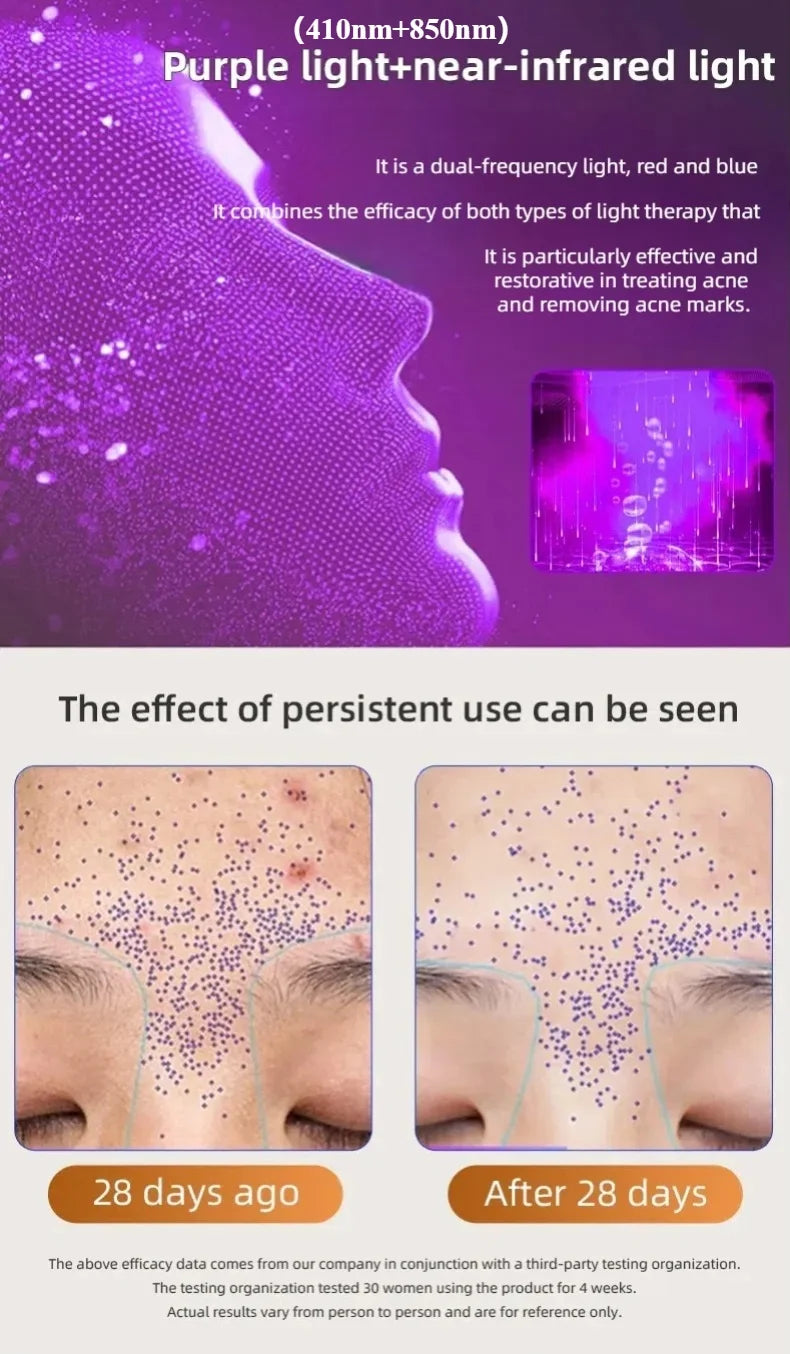 Photon Reuvenation Mask 240 Lamp Beads Silicone Material 7 Colors Led Face Mask Photon Skin Wirlessly Adjustment Beauty