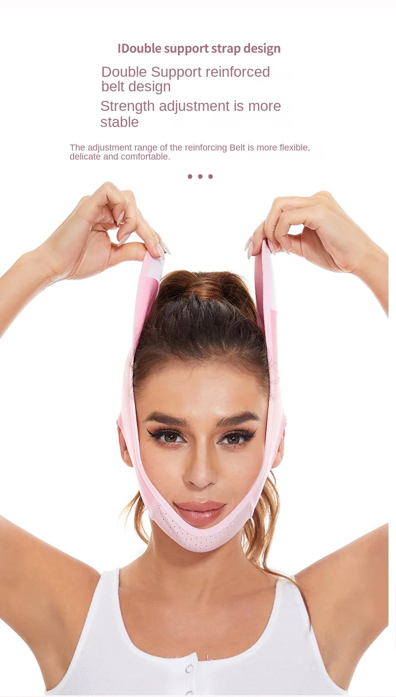 Reusable Double Chin Reducer- V Line Mask -Double Chin Remover-Facial Slimming Chin Strap-Chin Up Mask Face Lifting Belt V Shape