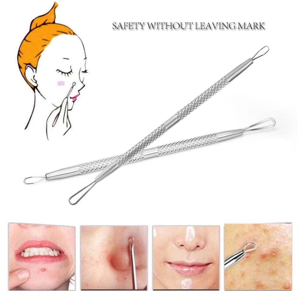 1PC Acne Blemish Pimple Extractor Tool Professional Stainless Steel Double Ended Blackhead Comedone Remover Face Clean Tools