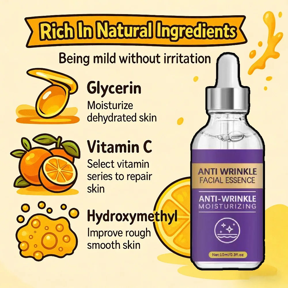 Vitamin C Wrinkle Remover Face Serum: Lifts & Firms, Fades Fine Lines, Brightens & Nourishes