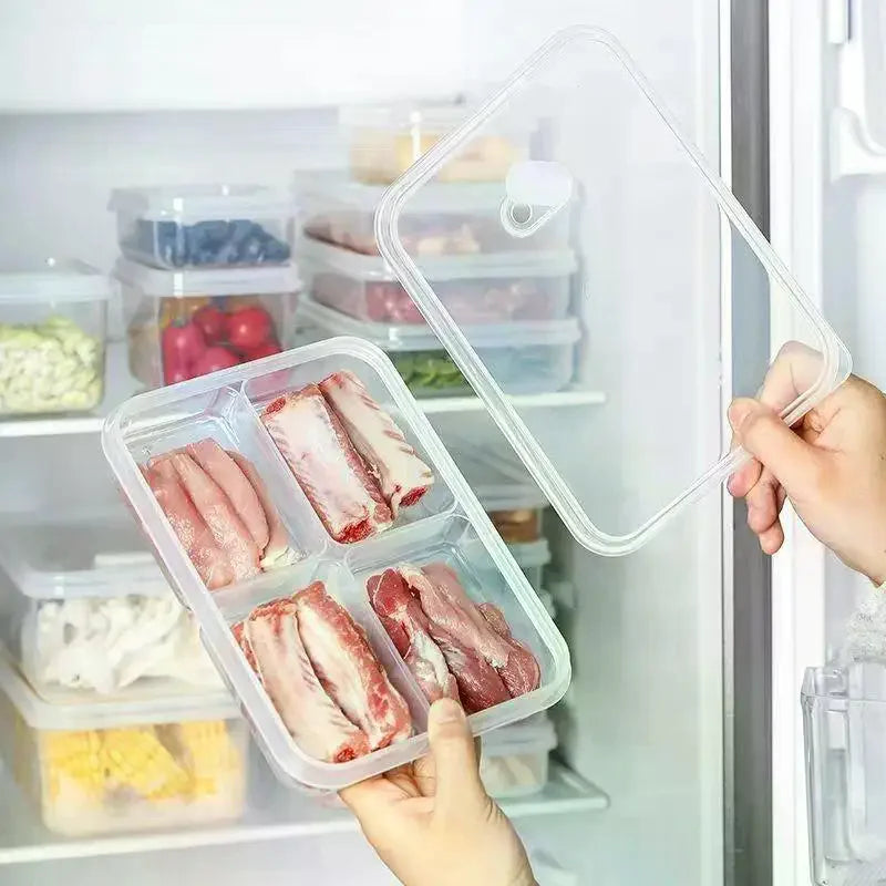Refrigerator Food Storage Containers, Suitable For Meat And Other Food, Food-grade Airtight Containers, 2/4/6 Compartments.
