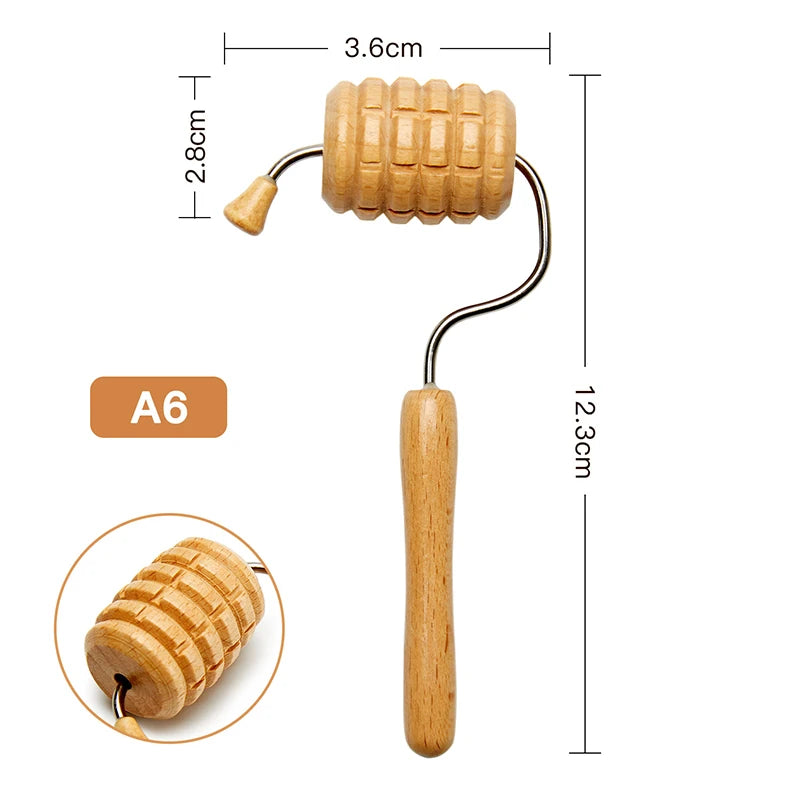 Face Massager Maderoterapia Face Roller Mini Wood Therapy Face Slimming Gua Sha Scraper Facial Lifting Wrinkle Remover