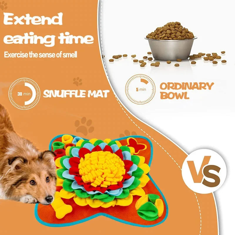 Snuffle Mat for Dogs Small Durable Non-Slip Sniff Mat Washable Foldable Felt Puzzle Toy Slow Feeding Training Mat Small Medium