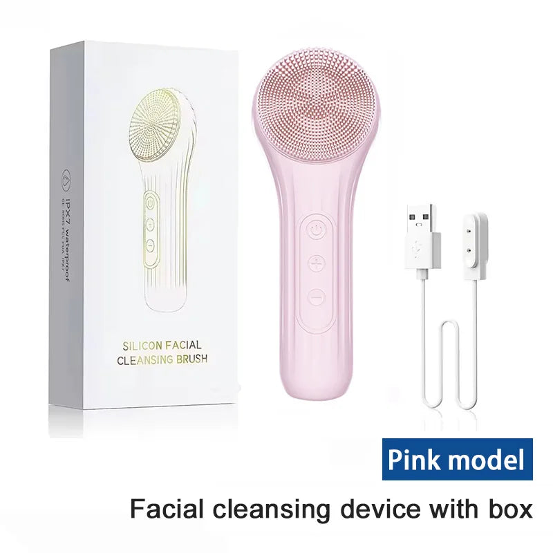 Sonic Waterproof Silicone Facial Cleansing Brush Rechargeable Vibrating Exfoliating Deep Clean Face Cleanser