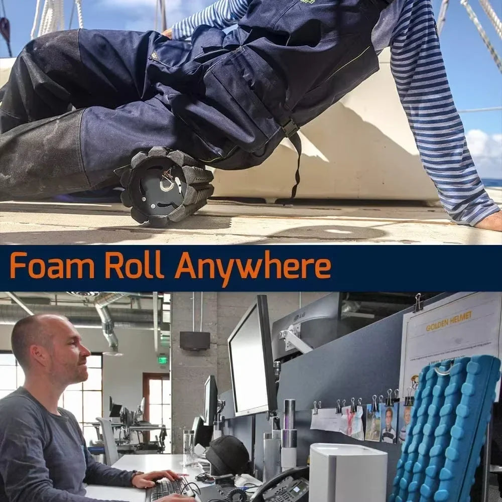 Foam Roller (Bravo-Sage): Collapsible Travel Foam Roller for Pain Relief, Workout Muscle Recovery, Back Massager