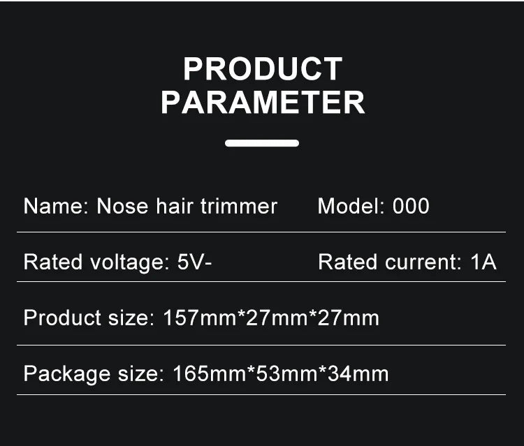 Black Electric Nose Hair Trimmer Ear and Nose Hair Trimmer Professional Painless Nose Hair Trimmer For Men and Women