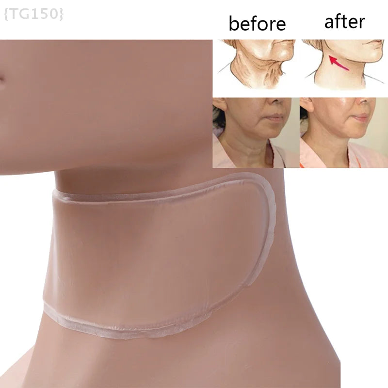 【Ja】Silicone Neck Lift Tape, Reusable Anti-Wrinkle & Anti-Aging Care, Transparent Invisible Skin Tightening Patch