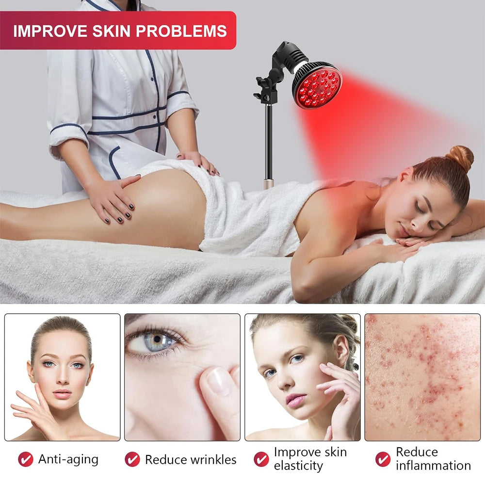 2025 LED Red Light Therapy Device 660nm&850nm Red and Infrared Bulb for Face Body Skin Care Pain Relief