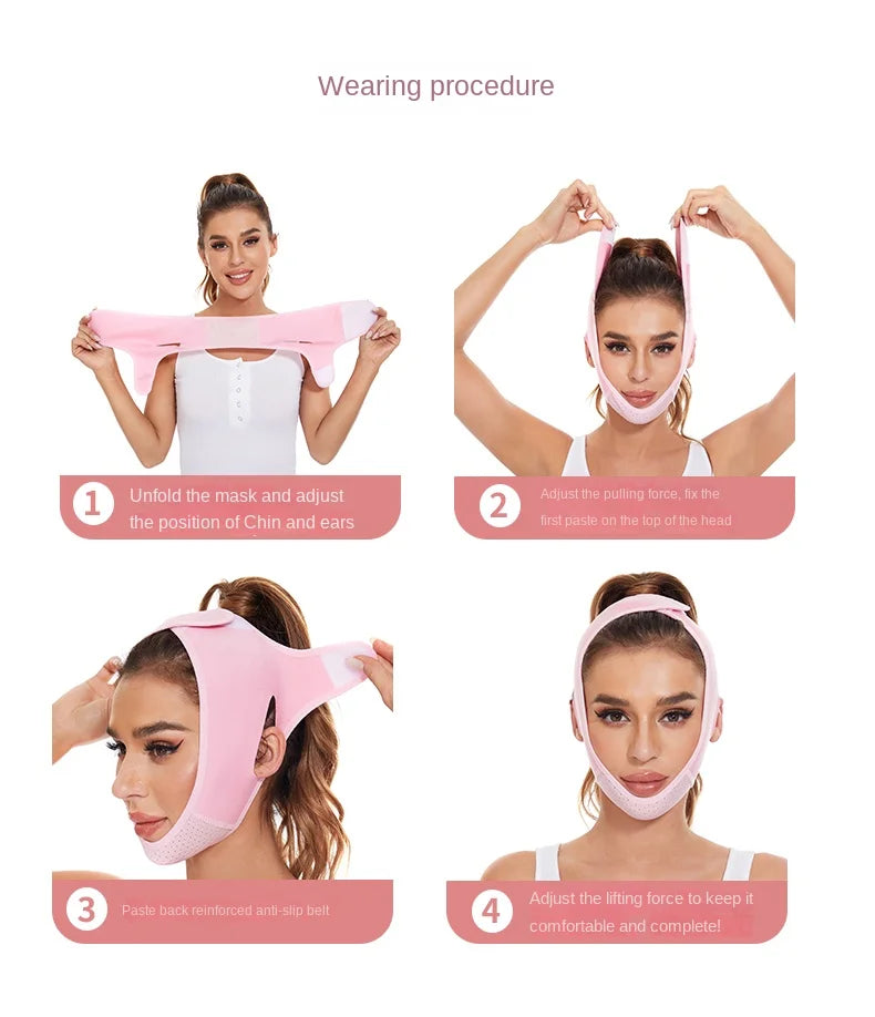 Reusable Double Chin Reducer- V Line Mask -Double Chin Remover-Facial Slimming Chin Strap-Chin Up Mask Face Lifting Belt V Shape