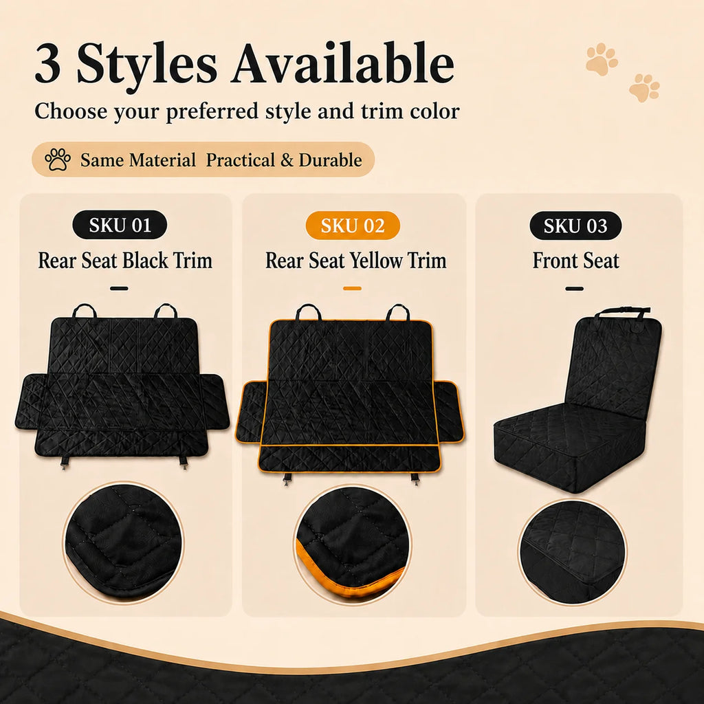 Pet Car Seat Cover for Dogs Cats Front Seat Rear Bench Waterproof Scratchproof Dirtproof Non Slip Protector Mat Auto Accessorie